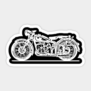 R68 Bike White Sketch Art Sticker